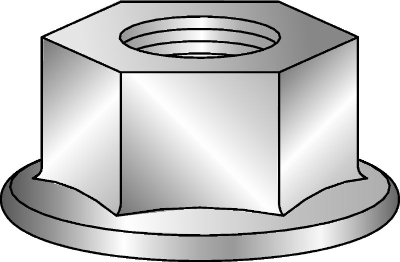  Оцинкованная шестигранная гайка с фланцем, соответствующая DIN 6923 8