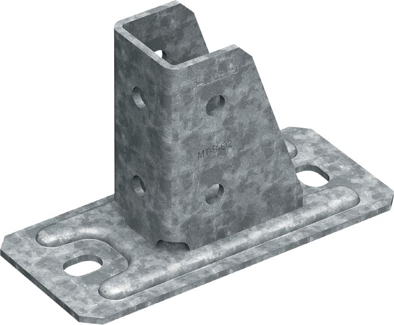 MT-B-O2 OC Опорная пластина Базовый соединительный элемент для анкерного крепления профильных конструкций к бетону и стали, для использования вне помещений в условиях с низким уровнем загрязнения