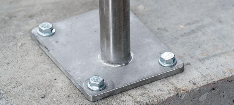 HUS4-H Анкер-шуруп Высокоэффективный анкер-шуруп для быстрых креплений к бетону (углеродистая сталь, шестигранная головка) Применения 1