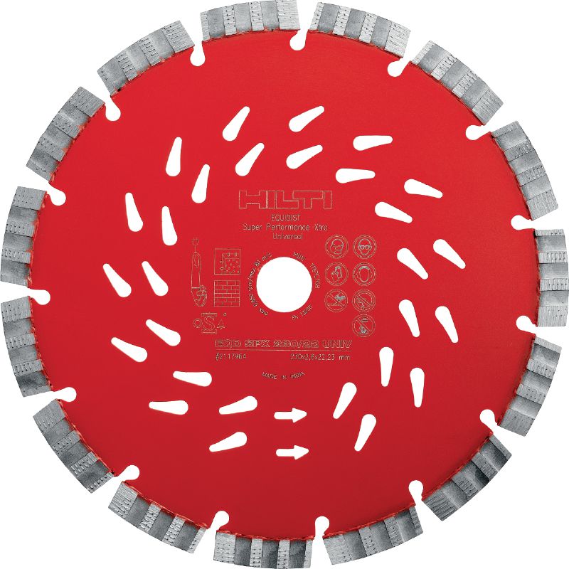 SPX Универсальный алмазный диск Алмазный отрезной диск серии SPX (экстра высокая производительность) для углошлифовальных машин, бензорезов и электрических отрезных машин для резки всех типов бетона, в том числе высоко армированного, натурального и искусственного камня