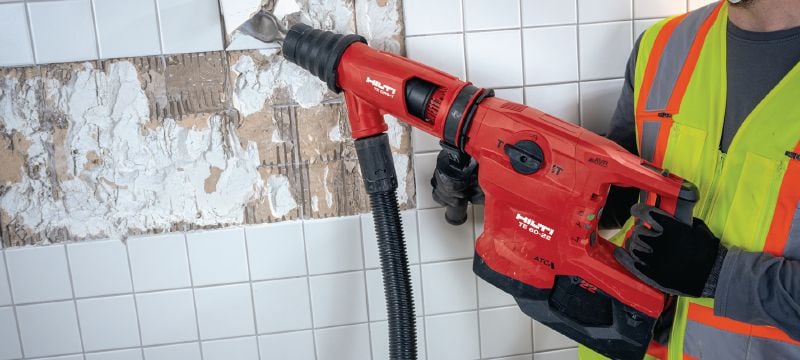 TE 60-22 Аккумуляторный перфоратор Мощный аккумуляторный перфоратор TE-Y (SDS Max) с системой активного контроля крутящего момента и системой активного подавления вибрации для бурения и долбления бетона с высокими нагрузками (платформа батарей Nuron) Применения 1
