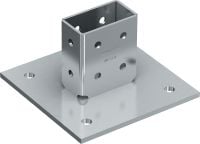 MT-B-O4 Опорная пластина для трехмерных нагрузок Базовый соединительный элемент для анкерного крепления конструкций с использованием профилей под трехмерными нагрузками к бетону и стали или к стали