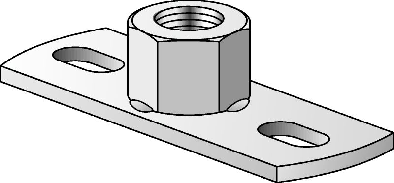 MGL 2 Опорная пластина для легких нагрузок Оцинкованная опорная пластина для невысоких нагрузок для крепления метрических резьбовых шпилек с двумя точками анкеровки