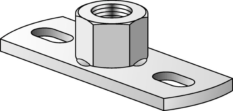 MGS 2-R Основание из нержавеющей стали (A4) для средних нагрузок для крепления метрических резьбовых шпилек с двумя точками анкеровки